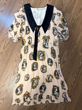 Maeve Satin Portrait Front-Tie Mini Dress Size L